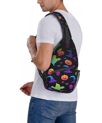 Lightweight Sling Backpack Red Galaxy Constellation Shoulder Chest Bag Sling Bag Travel Hiking Small Backpack Rainbow Hallowe...