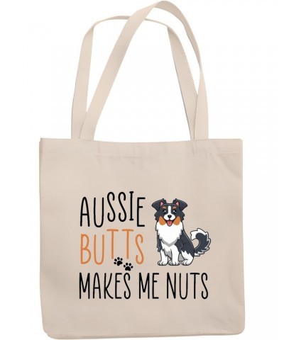 Aussie butts make me nuts funny dog lover saying Natural White Multicolor Canvas Tote Bag 1093 $18.69 Totes