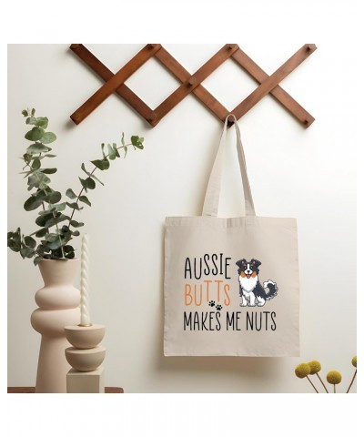 Aussie butts make me nuts funny dog lover saying Natural White Multicolor Canvas Tote Bag 1093 $18.69 Totes