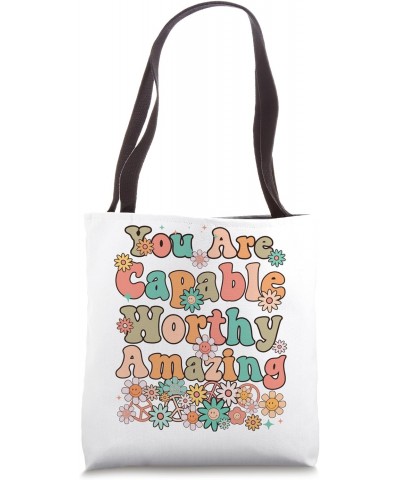 You Are Worthy You Are Loved Mental Health Awareness Tote Bag $13.50 Totes