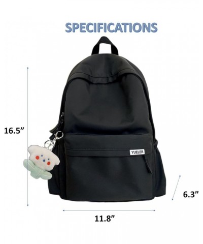 Kawaii Backpack with Cute Accessory Spacious Travel Rucksack Multiple Compartments (Pink) Black $15.05 Backpacks