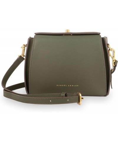 Pandora Cowhide Genuine Leather HandBag shoulder Crossbody Taupe Denim Seaworthy SA-B5063 Dark Olive $46.00 Satchels