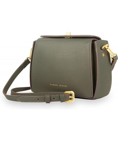 Pandora Cowhide Genuine Leather HandBag shoulder Crossbody Taupe Denim Seaworthy SA-B5063 Dark Olive $46.00 Satchels