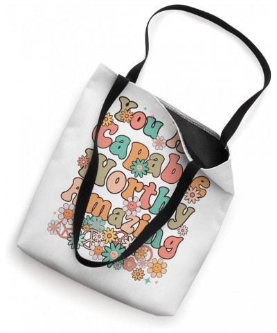 You Are Worthy You Are Loved Mental Health Awareness Tote Bag $13.50 Totes