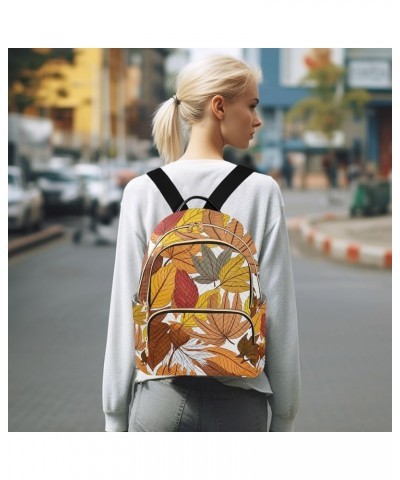 Cute Sweet Cupcake Fashion Backpacks, Durable Backpacks, Stylish Backpack for Women, M Autumn Leaves-1 Small $18.61 Backpacks