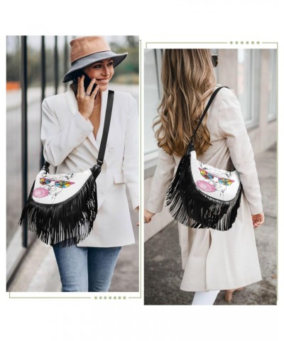 Medium Cross Body Bag Purses for Women Fringe Stylish Crossbody Bags for Travel Shoulder Bag for Women Medium Size Cool Anima...