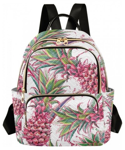 Women Backpack Watercolor Pink Pineapple Anti-Theft Travel Backpack with Luggage Belt Lightweight Handbag Lady Purse Roomy Do...