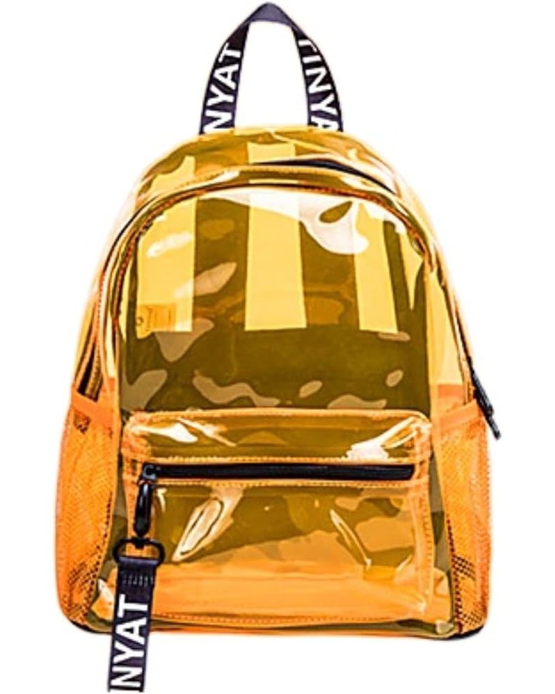 Transparent Backpacks for Women Jelly Bag Waterproof Backpack Travel Shoulder Bag (Green) Orange $23.49 Backpacks