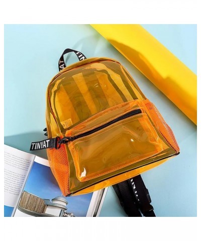 Transparent Backpacks for Women Jelly Bag Waterproof Backpack Travel Shoulder Bag (Green) Orange $23.49 Backpacks