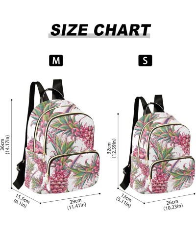 Women Backpack Watercolor Pink Pineapple Anti-Theft Travel Backpack with Luggage Belt Lightweight Handbag Lady Purse Roomy Do...