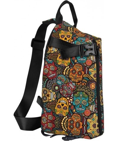 Sunflower.. Print Cross Bag Casual Sling Backpack,Daypack For Travel,Hiking,Gym Shoulder Pack Sugar and Skulls Style One Size...