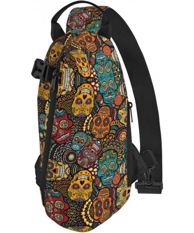 Sunflower.. Print Cross Bag Casual Sling Backpack,Daypack For Travel,Hiking,Gym Shoulder Pack Sugar and Skulls Style One Size...