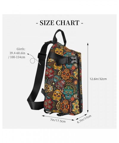 Sunflower.. Print Cross Bag Casual Sling Backpack,Daypack For Travel,Hiking,Gym Shoulder Pack Sugar and Skulls Style One Size...