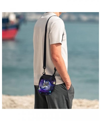 Small Crossbody Bags for Men Casual Shoulder Bag Chest Bag Youth Messenger Bag Purses and Bags Galaxy Wolf $8.66 Totes