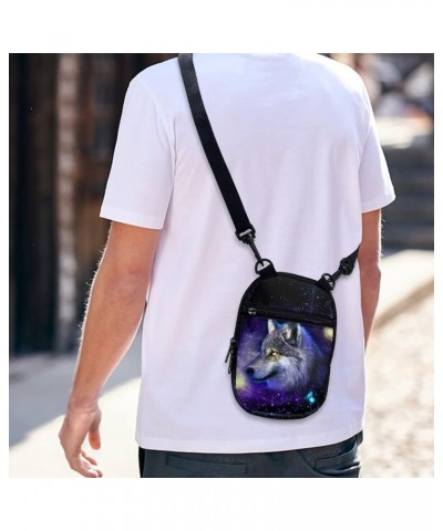 Small Crossbody Bags for Men Casual Shoulder Bag Chest Bag Youth Messenger Bag Purses and Bags Galaxy Wolf $8.66 Totes