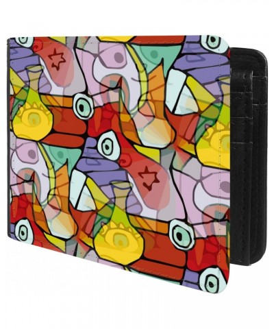 Unique Desige Pattern - Impressionism in style medieval painting background, Slim Front Pocket Wallet Billfold RFID Blocking ...