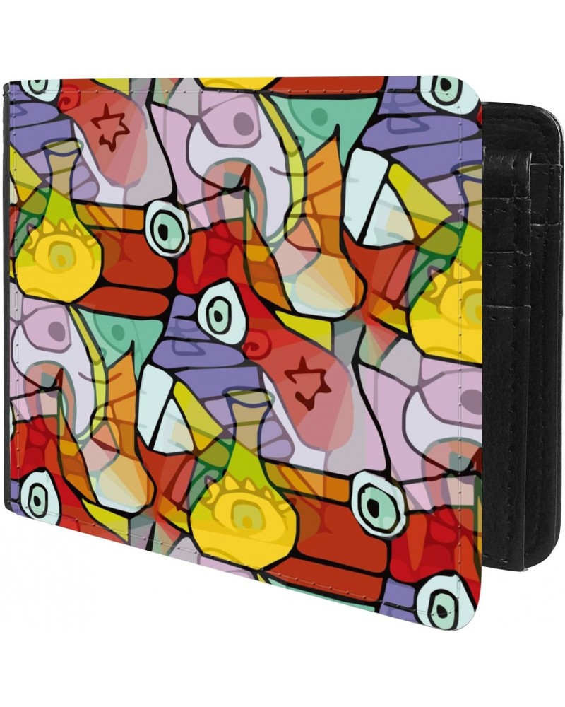 Unique Desige Pattern - Impressionism in style medieval painting background, Slim Front Pocket Wallet Billfold RFID Blocking ...