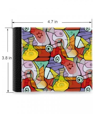 Unique Desige Pattern - Impressionism in style medieval painting background, Slim Front Pocket Wallet Billfold RFID Blocking ...