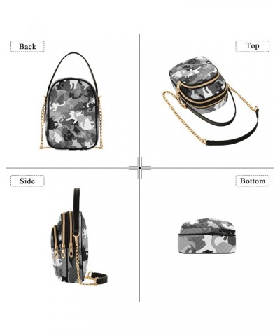 Halloween Black Cat Camouflage Crossbody Bags for Women Cross Body Purses Cell Phone Wallet with Chain Strap for Gifts $15.07...