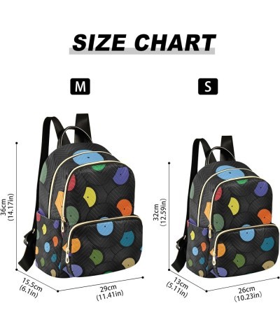 Vinyl Record Music Backpack for Women, Anti Theft Backpack Lightweight Small Travel Backpack Shoulder Bag for Work Travel Min...