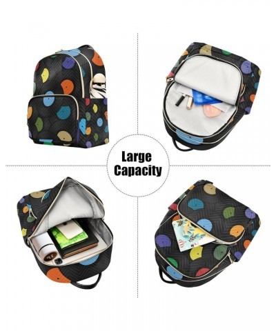 Vinyl Record Music Backpack for Women, Anti Theft Backpack Lightweight Small Travel Backpack Shoulder Bag for Work Travel Min...