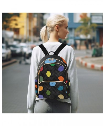 Vinyl Record Music Backpack for Women, Anti Theft Backpack Lightweight Small Travel Backpack Shoulder Bag for Work Travel Min...