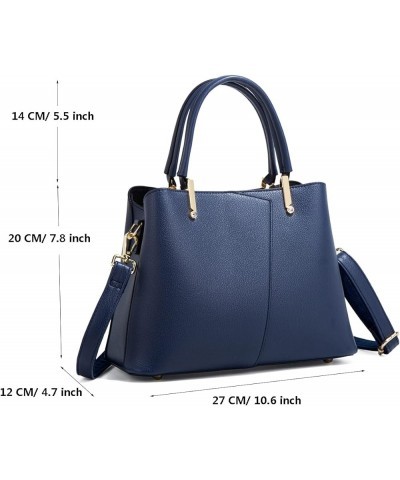 Women Large Satchel Handbag Top Handle Crossbody Bags Vegan Leather Tote Purse Fashion ladies Shoulder Bag Blue $19.68 Totes