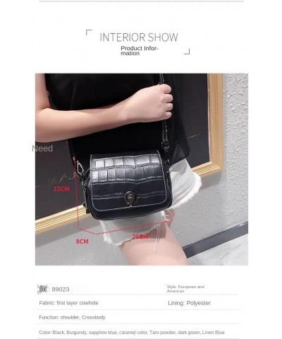 Real leather bag female fashion bag Joker ladies shoulder crossbody bag (Earthy yellow) $40.56 Shoulder Bags