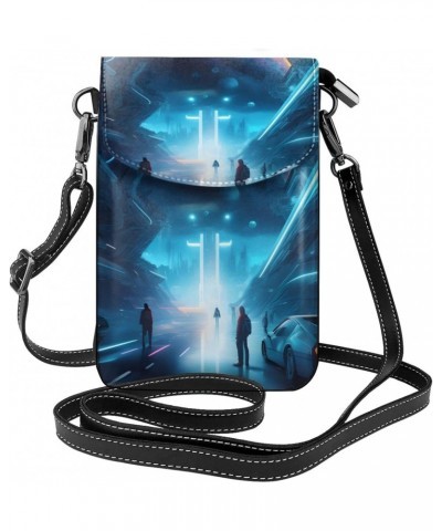 Science Fiction Future Crossbody, Zippered Cell Phone Wallet With Card Slot, Removable Shoulder Strap, 7.6 X 4.9 Inches $21.7...