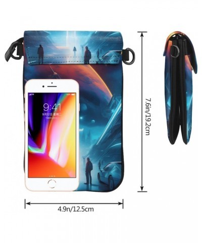 Science Fiction Future Crossbody, Zippered Cell Phone Wallet With Card Slot, Removable Shoulder Strap, 7.6 X 4.9 Inches $21.7...