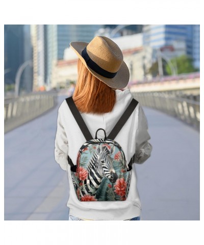 Zebra Peony Flower Small Backpack for Women Ladies Mini Backpack Travel Casual Backpack Purse Satchel Daypack $16.30 Backpacks