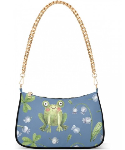 Frog Clover Shoulder Bag for Women Hobo Bags Small Chain Shoulder Bags Clutch Handbag Tote Crossbody Bag Purse with Zipper $1...