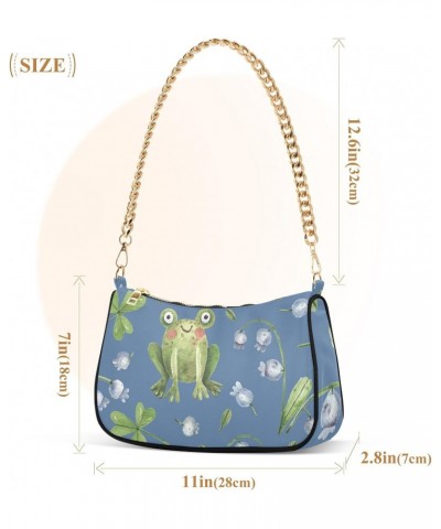 Frog Clover Shoulder Bag for Women Hobo Bags Small Chain Shoulder Bags Clutch Handbag Tote Crossbody Bag Purse with Zipper $1...