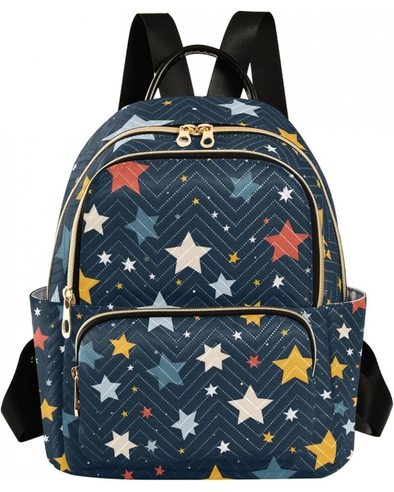 Small Backpack Purse for Women, Colored Stars Travel Bag Casual Daypack Shoulder Bag Medium $16.56 Backpacks