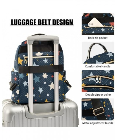 Small Backpack Purse for Women, Colored Stars Travel Bag Casual Daypack Shoulder Bag Medium $16.56 Backpacks