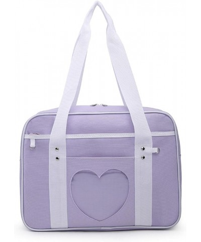 Portable Travel Bag love transparent bag casual shoulder bag luggage bag Lilac $25.92 Totes