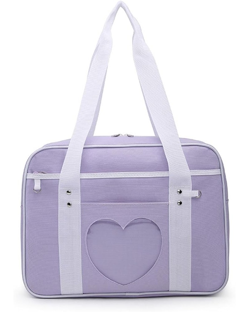 Portable Travel Bag love transparent bag casual shoulder bag luggage bag Lilac $25.92 Totes