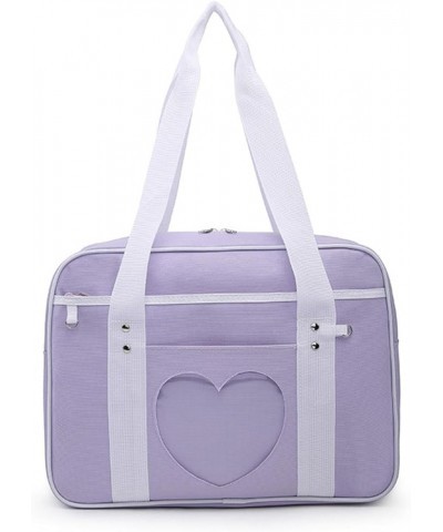 Portable Travel Bag love transparent bag casual shoulder bag luggage bag Lilac $25.92 Totes