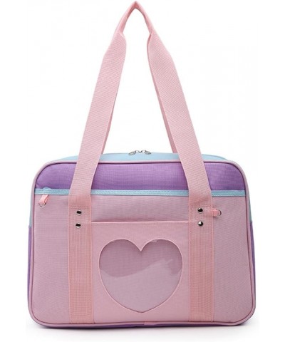 Portable Travel Bag love transparent bag casual shoulder bag luggage bag Lilac $25.92 Totes