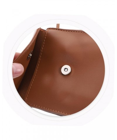 Mobile Phone Bag Pu Leather Fashion Bag Portable White Women's Brown $11.28 Crossbody Bags