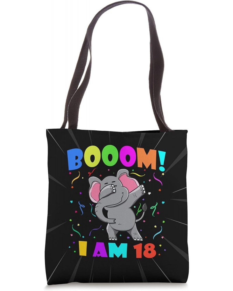 Dabbing Elephant - Booom! I Am 18 Boys Girls 18th Birthday Tote Bag $12.71 Totes