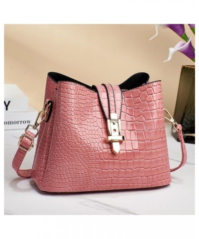 Women's Designer Crocodile Leather Handbag Genuine Leather Wallet One Shoulder Crossbody Bag Wine Red $22.61 Satchels