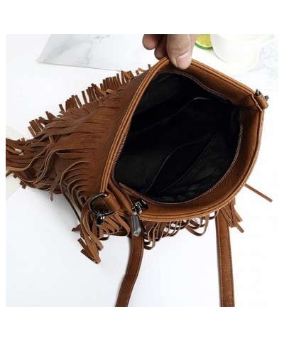 Vintage Tassel Shoulder Bags for Women PU Leather Satchel Fashion Crossbody Bag Zipper Hobo Bag Handbag Khaki $20.51 Hobo Bags