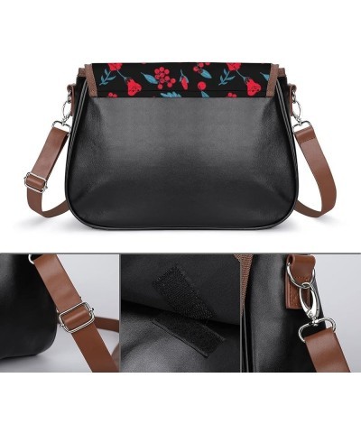 Printed Crossbody Bag Shoulder Bag PU Leather Women's Designer Satchels Happy Easter Color9 $20.24 Satchels