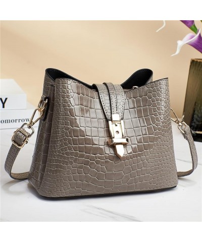 Women's Designer Crocodile Leather Handbag Genuine Leather Wallet One Shoulder Crossbody Bag Wine Red $22.61 Satchels