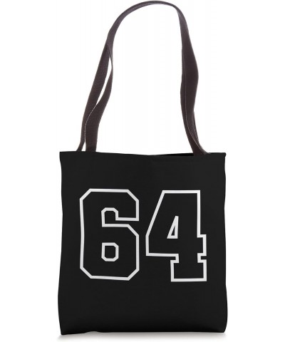 Number 64 Sports Jersey, Birthday Age Favorite Lucky Number Tote Bag $11.37 Totes