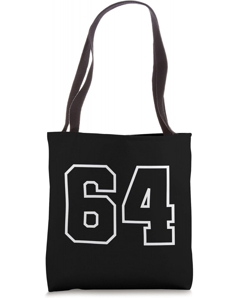 Number 64 Sports Jersey, Birthday Age Favorite Lucky Number Tote Bag $11.37 Totes