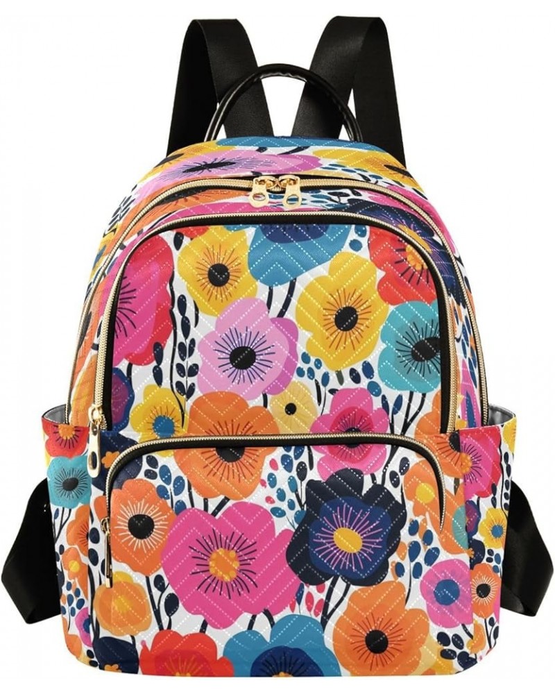 Fashion Backpack Mini Backpack Purse Casual Daily Backpack Colorful Cute Flower for Travel for College Work Small $19.75 Back...