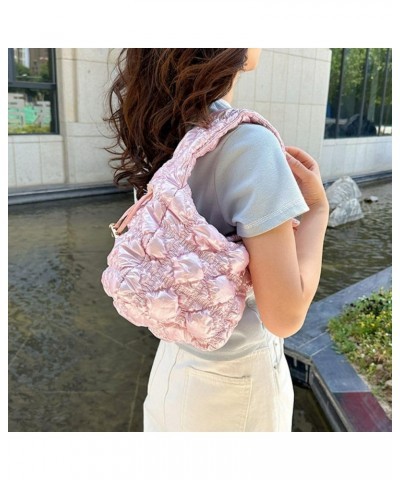 Puffy Tote Bag Quilted Puffer Bags for Women Lightweight Padded Shoulder Purse Down Dupes Purses Pink $19.71 Totes