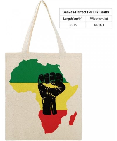 Rasta African American Afro Map Black Pride CanvasTote Bag for Women Girl Canvas Shoulder Handbags Cute Large Purse $12.64 Totes